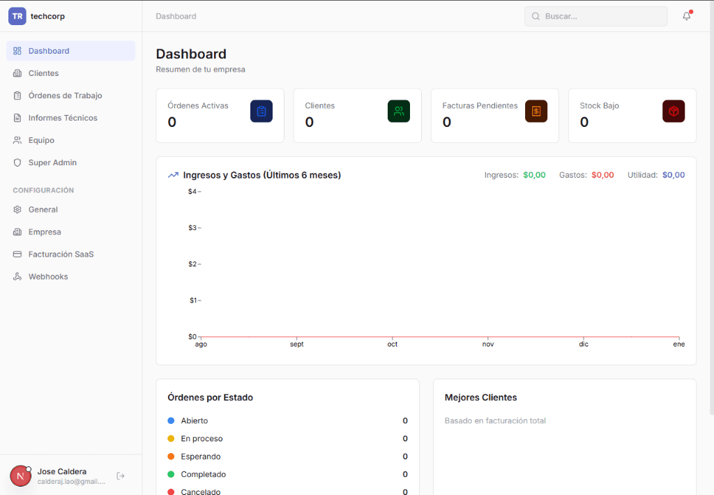 TechRepair Dashboard